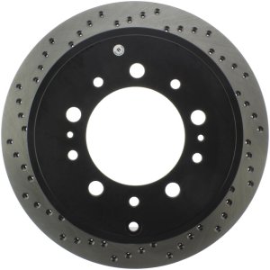 Lexus LX570 Brake Rotor (1) - Rear Right - Stoptech - Drilled Sport - Black - `08-`19