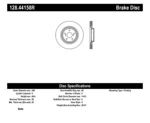 Lexus RX350 Brake Rotors (1) - Front Right - Stoptech - Drilled Sport - Black - `10-`15