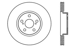 Pontiac Vibe Brake Rotor (1) - Front Right - Stoptech - Drilled Sport - Black - `09-`10