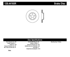 Scion xD Brake Rotor (1) - Front Right - Stoptech - Drilled Sport - Black - `08-`14
