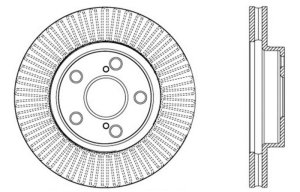 Toyota Prius Plug-In Brake Rotor (1) - Front Left - Stoptech - Drilled Sport - Black - `12-`15