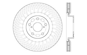 Lexus RC300 Brake Rotor (1) - Front Right - Stoptech - Drilled Sport - Black - `16-`18