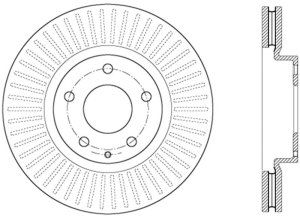 Mazda CX-5 Brake Rotor (1) - Front Left - Stoptech - Drilled Sport - Black - `13-`17