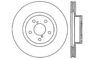 Subaru Impreza Brake Rotor (1) - Front Left - Stoptech - Drilled Sport - Black - `98-`16