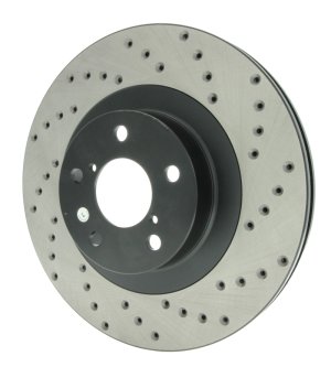 Saab 9-2X Brake Rotor (1) - Front Left - Stoptech - Drilled Sport - Black - `05-`06