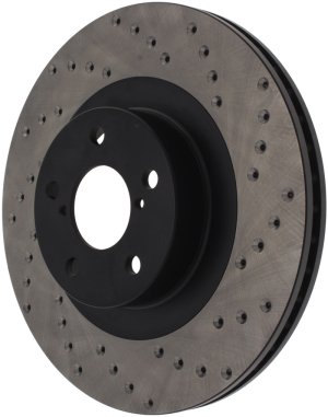 Saab 9-2X Brake Rotor (1) - Front Right - Stoptech - Drilled - Black - `05-`06