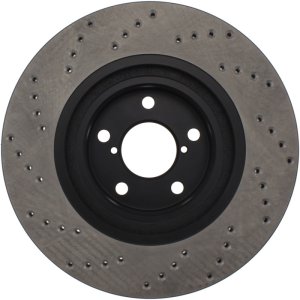 Subaru Legacy Brake Rotor (1) - Front Right - Stoptech - Drilled Sport Cryo - Black - `06-`14
