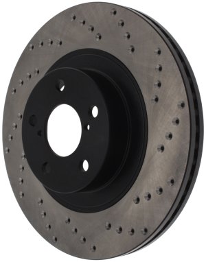Toyota GR86 Brake Rotor (1) - Front Right - Stoptech - Drilled Sport + E-coated - Black - `17-`20