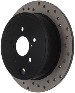 Scion FR S Brake Rotor (1) - Rear Left - Stoptech - Drilled - Black - `13-`16