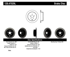 Scion FR S Brake Rotor (1) - Rear Left - Stoptech - Drilled - Black - `13-`16