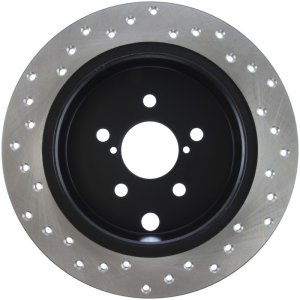 Subaru XV Crosstrek Brake Rotor (1) - Rear Left - Stoptech - Drilled Sport - Black E-Coated - `13-`15