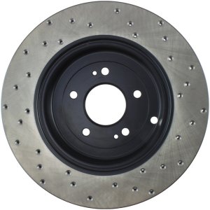 Hyundai Genesis Coupe Brake Rotor (1) - Rear Right - Stoptech - Sport Drilled, Black E-Coated - Black - `10-`13