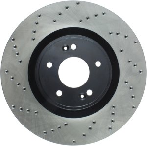 Hyundai Genesis Coupe Brake Rotor (1) - Front Right - Stoptech - Sport Cross-Drilled, Black E-Coated - Black - `10-`13
