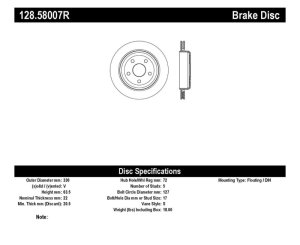 Dodge Durango Brake Rotors (1) - Rear Right - Stoptech - Drilled Sport - Black - `11-`19