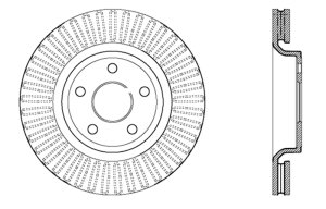 Dodge Durango Brake Rotor (1) - Front Left - Stoptech - Drilled Sport - Black - `11-`20