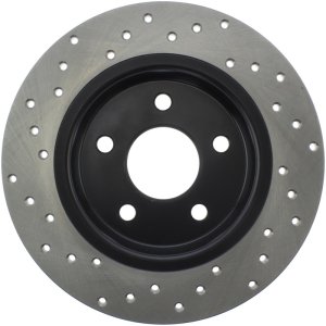 Ford Focus Brake Rotor (1) - Rear Left - Stoptech - Sport Cross-Drilled - Black - `13-`18