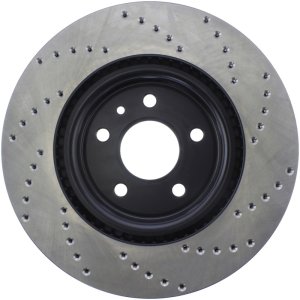 Ford Taurus Brake Rotor (1) - Front Right - Stoptech - Drilled - Black - `11-`19
