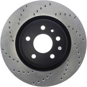 Lincoln MKT Brake Rotor (1) - Front Right - Stoptech - Drilled - Black - `11-`19