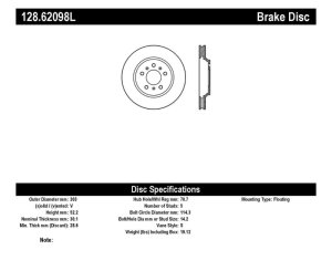 Chevrolet Impala Brake Rotor (1) - Front Left - Stoptech - Drilled Sport - Black - `06-`13