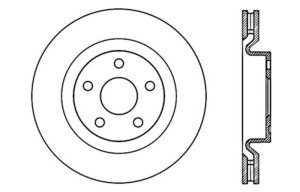 Pontiac G8 Brake Rotor (1) - Front Left - Stoptech - Drilled Sport - Black - `08-`09
