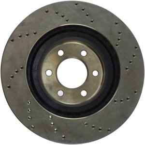 Dodge Viper Brake Rotor (1) - Front Right - Stoptech - Drilled Sport - Black E-Coated - `92-`02