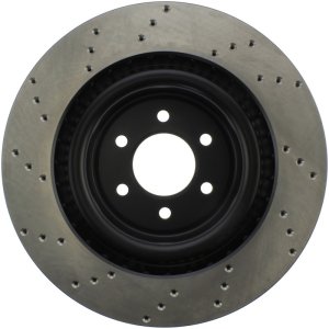 Dodge Viper Brake Rotor (1) - Front Left - Stoptech - Drilled Sport - Black - `03-`17
