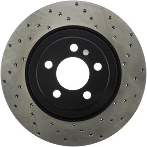 Dodge Magnum Brake Rotor (1) - Front Left - Stoptech - Drilled Sport - Black - `05-`08
