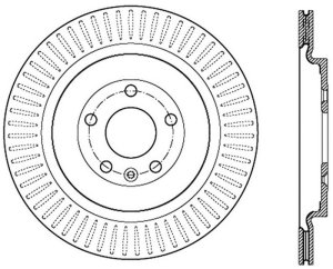 Ford Taurus Brake Rotor (1) - Front Right - Stoptech - Sport Cross Drilled - Black - `13-`19