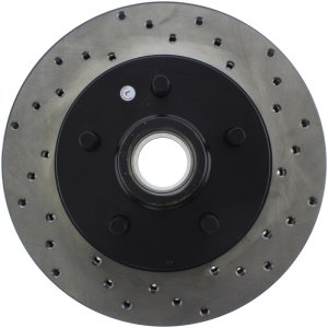 Chevrolet Suburban 1500 Brake Rotor (1) - Front Left - Stoptech - Drilled Sport - Black - 2000