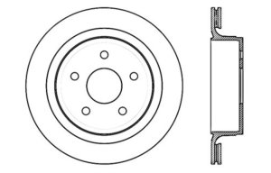 Ram 4000 Brake Rotors (1) - Rear Left - Stoptech - Drilled Sport - Black - `16-`17