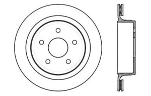 Dodge Dakota Brake Rotor (1) - Rear Right - Stoptech - Sport Drilled - Black - `10-`12