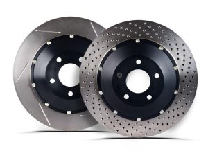 Volvo V50 Brake Rotors (1) - Front Left - Stoptech - AeroRotor 2 Piece Slotted - Bare Iron - `05-`11