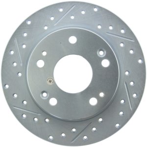 Acura TSX Brake Rotors (1) - Front Left - Stoptech - Drilled & Slotted - Black - `04-`08