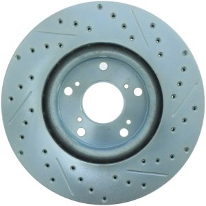 Acura ILX Brake Rotor (1) - Front Right - Stoptech - Select Sport Drilled and Slotted - Black - `13-`15