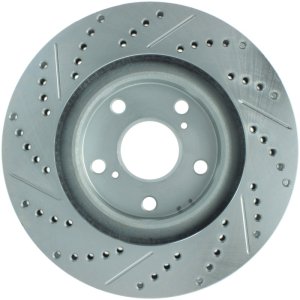 Scion tC Brake Rotor (1) - Front Left - Stoptech - Select Sport Drilled & Slotted - `11-`16