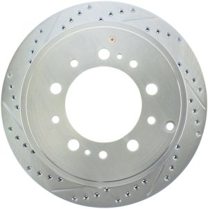 Toyota Tundra Brake Rotor (1) - Rear Passenger-Side - Stoptech - Drilled and Slotted Select Sport - `07-`19