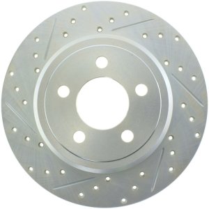 Dodge Magnum Brake Rotor (1) - Rear Right - Stoptech - Slotted/Drilled, StopTech Select Sport - Zinc Coated - `05-`08