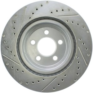 Dodge Magnum Brake Rotor (1) - Front Left - Stoptech - Drilled and Slotted Sport - Black - `05-`08