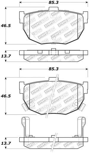 Kia Spectra Brake Pads - Rear - Stoptech - Street Select - `04-`09
