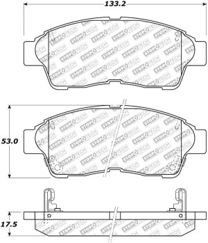 Toyota Camry Brake Pads - Front - Stoptech - Street Select - `97-`01 Toyota Camry Brake Pads - Front - Stoptech - Street Select - `97-`01