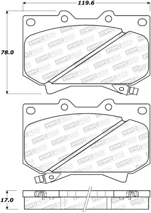 Toyota Tundra Brake Pads - Front - Stoptech - Street Select - `00-`02