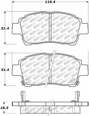 Toyota Prius Brake Pads - Rear - Stoptech - Street Select - `01-`09