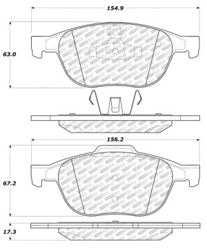 Volvo V40 Brake Pads - Rear - Stoptech - Street Select - 2014