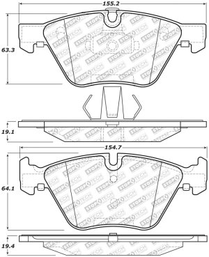 BMW 3 Series Brake Pads - Front - Stoptech - Street Select - 2006
