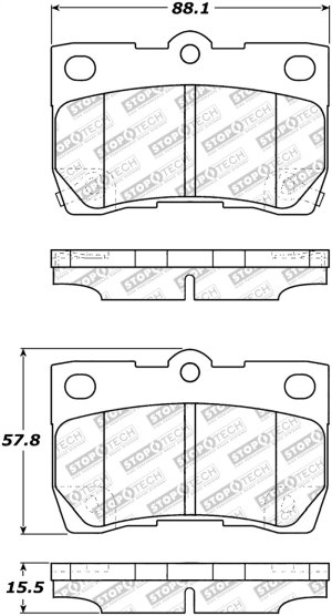 Lexus GS350 Brake Pads - Rear - Stoptech - Street Select - `07-`11