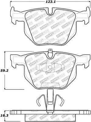 BMW X1 Brake Pads - Rear - Stoptech - Street Select - `10-`15