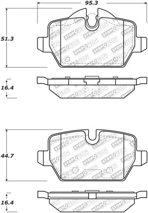 BMW 1 Series Brake Pads - Rear - Stoptech - Street Select Brake Pads w/Hardware - `05-`11