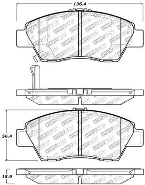 Honda CR-Z Brake Pads - Front - Stoptech - Street Select - `11-`15