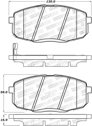 Kia Forte Brake Pads - Front - Stoptech - Street Select - `10-`13
