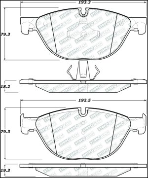 BMW 740i Brake Pads - Front - Stoptech - Street Select - `11-`15